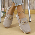 Women's Chain Horsebit Loafer Flats – Breathable Knit Slip-On Shoes 