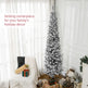 7.5ft Flocked Christmas Tree, Pencil Christmas Tree With Realistic Branch Tips, Folding Metal Stand, Black EX-STOCK Canada 