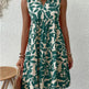 Bohemian Dresses Summer Beach Fashion Loose V-neck Pleated Print Sleeveless Dress For Women - EX-STOCK CANADA