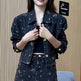 Retro Floral Print Denim Jacket For Women Autumn Design Niche Short Style Casual Jacket Set EX-STOCK Canada 