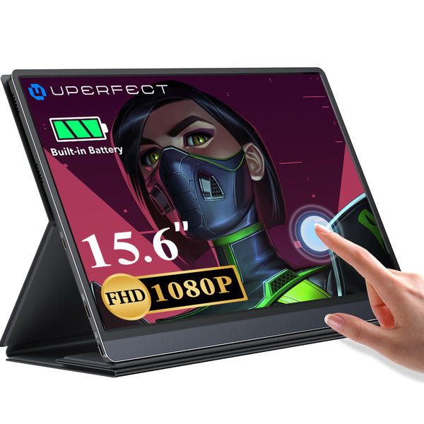 UPERFECT UTouch G16 Écran de jeu portable 15,6" – Tactile 120Hz, Batterie 10800mAh, Quatre haut-parleurs