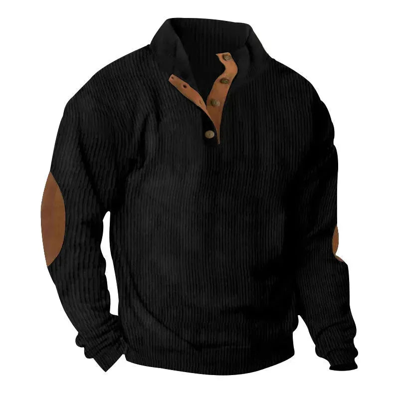 Corduroy Casual Stand Collar Long-sleeved Sweater men - EX-STOCK CANADA