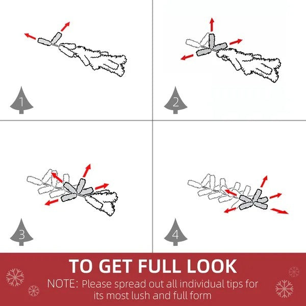 5ft Artificial Snow-Flocked Tree Holiday Home Indoor Christmas Decoration With Metal Feet, Green EX-STOCK Canada 