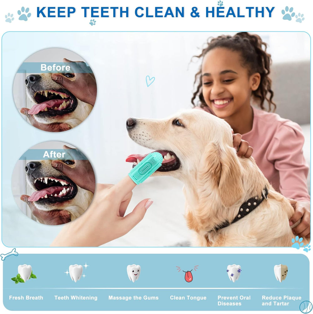 Dog Toothbrush Dog Tooth Brushing Kit  Dog Finger Toothbrush For Dog Teeth Cleaning Dog Dental Care Cat Toothbrush Dog Tooth Brush Puppy Toothbrush Pet Toothbrush 