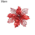 Glitter Artifical Christmas Flowers Christmas Tree Decorations For Home Fake Flowers Xmas Ornaments New Year Decor - EX-STOCK Canada