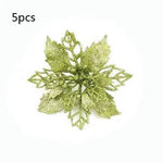 Glitter Artifical Christmas Flowers Christmas Tree Decorations For Home Fake Flowers Xmas Ornaments New Year Decor - EX-STOCK Canada