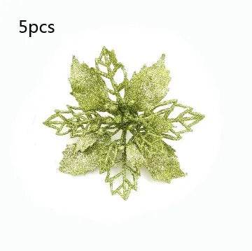 Glitter Artifical Christmas Flowers Christmas Tree Decorations For Home Fake Flowers Xmas Ornaments New Year Decor - EX-STOCK Canada
