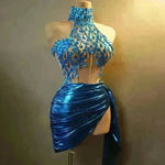 Strapless Tassle  Corset dress Women's Tube Top Rhinestone Chain Skirt Outfit for Evening party Cocktail event - EX-STOCK CANADA