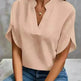Summer Short-sleeved Chiffon Shirt New V-neck blouse Women's Casual Versatile Clothing Evening Tops for Women - EX-STOCK CANADA
