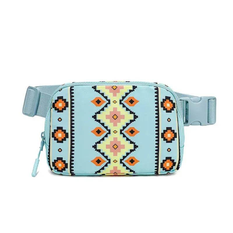 New Bohemian Print Waist Bag With Adjustable Shoulder Strap Fashion Casual Outdoor Running Crossbody Waist Bag For Women - EX-STOCK Canada