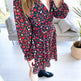 Spring Summer V-neck Long sleeve Floral Mini dress - EX-STOCK Canada