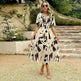 Summer Chiffon Floral Printed Temperament Waist-controlled V-neck Casual Midi Dress - EX-STOCK CANADA