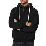New Men's Heavy Fleece-lined Half-zip Sporty Casual Hooded Sweatshirt EX-STOCK Canada 