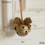Christmas Little Bell Shape Velvet Bow Small Hanging Piece