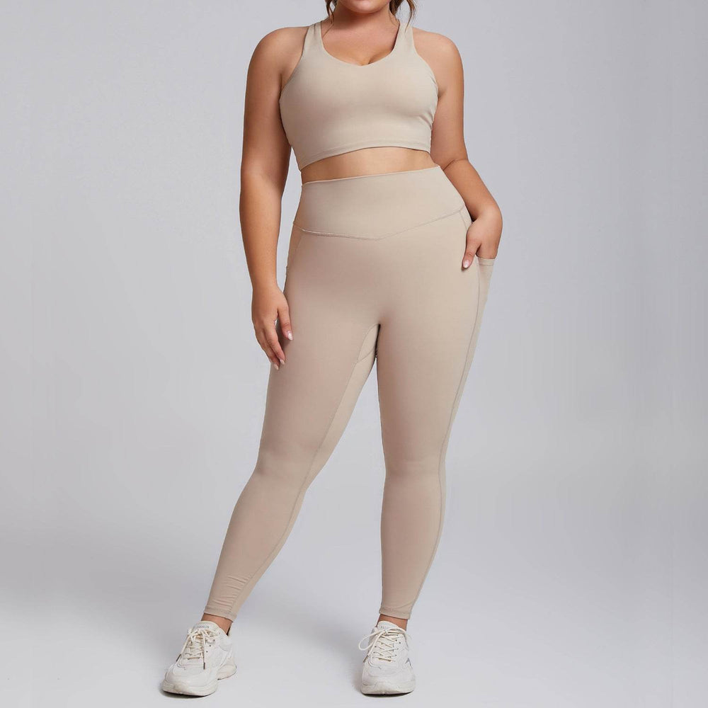 Plus Size Women Sports Workout Gym - Sleeveless Crop and Pant - EX-STOCK Canada
