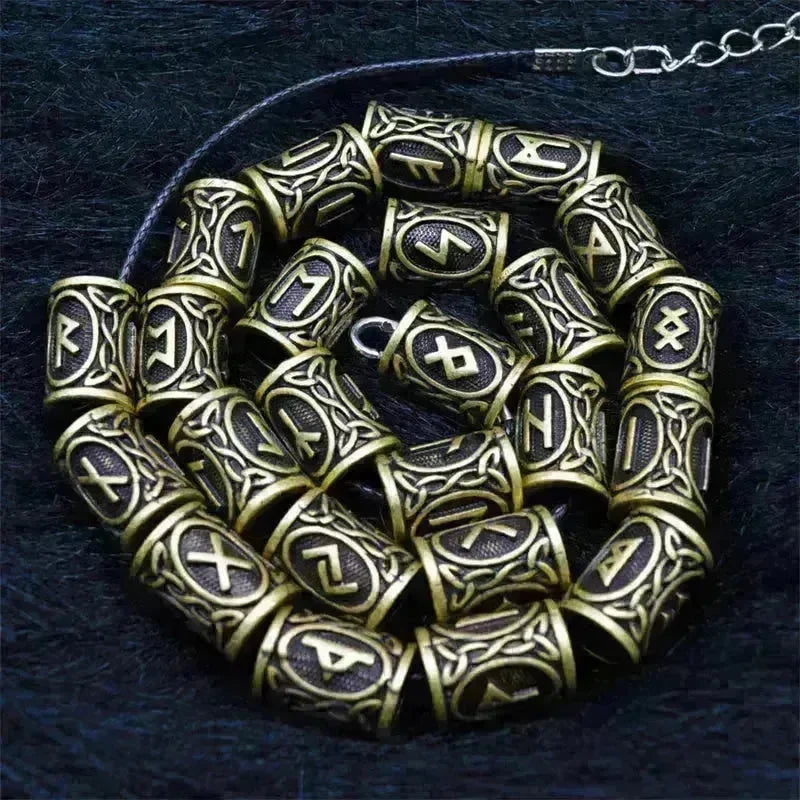 Set Of Viking Rune Bead Bracelets Gothic Bracelets - EX-STOCK CANADA