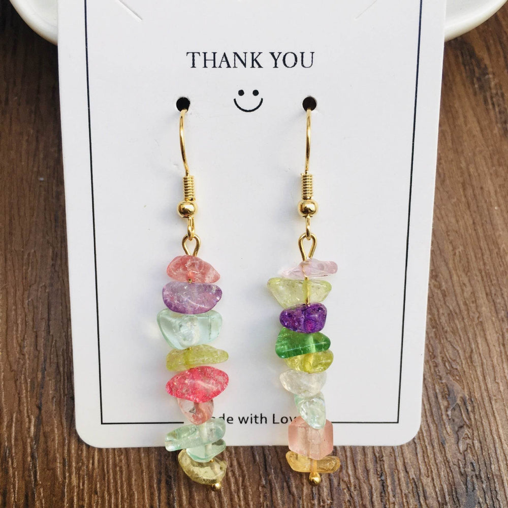 Handmade DIY Natural Crystal Stone Beaded Earrings - EX-STOCK Canada
