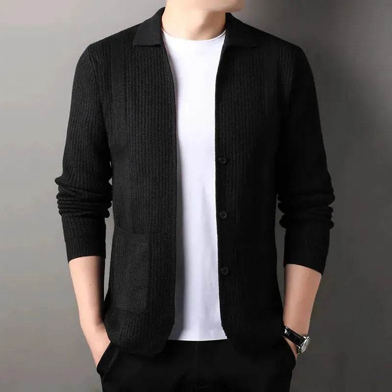 Slim fit Knitted Cardigan sweater For Young Men Workwear for fall Winter - EX-STOCK Canada