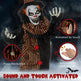 5.6' Life Size Clown Outdoor Halloween Decoration Animatronic, Animated Prop W Light Up Eyes EX-STOCK Canada 