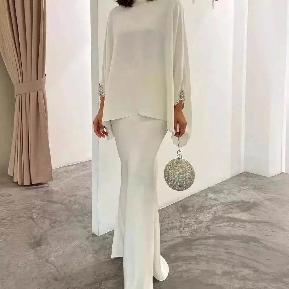 Women's Middle East Pearl Mop Dress Suit Arabtop and Blouse Elegant Matching ArabTop and Skirt suit Arab2 piece outfit - EX-STOCK Canada
