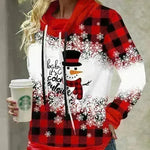 New Fashion Women's Pile Collar Printed Hoodie Pullover Top - EX-STOCK CANADA