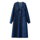 New Long Sleeve Button loose Denim Midi Dress Women - EX-STOCK Canada