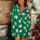 Satin Printed Santa Claus Two-piece Suit Home - EX-STOCK CANADA