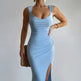 Slim Sleeveless Slit Dress With Back Tie Design Fashion Temperament Dresses For Women Clothing - EX-STOCK CANADA