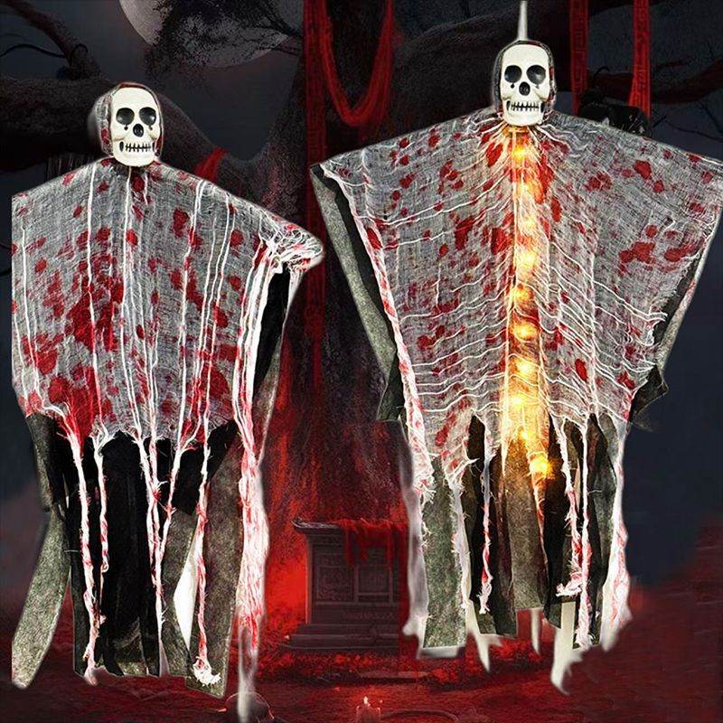 Halloween Decoration Blood-dyed Luminous Skull Hanging Ghost Outdoor Ornaments - EX-STOCK Canada