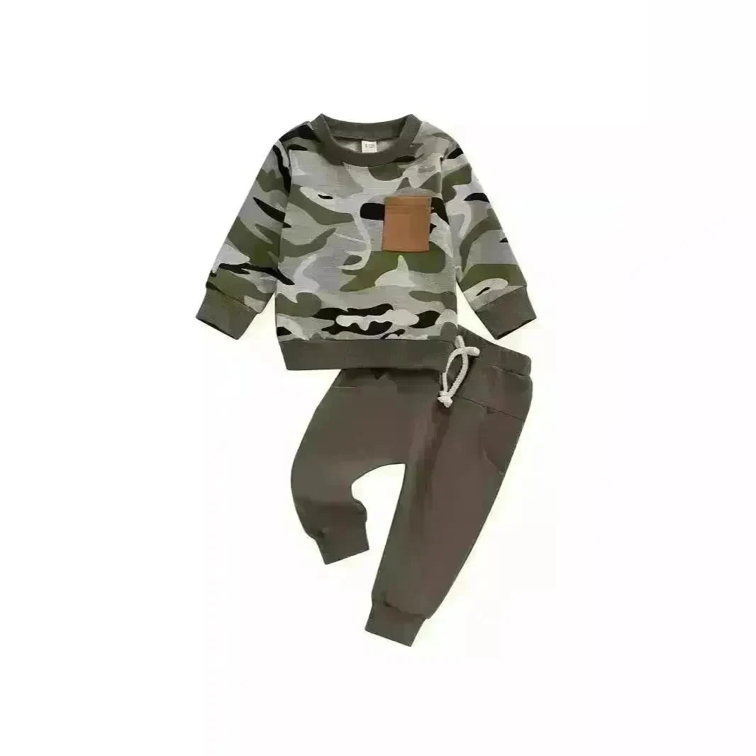 Children's Autumn And Winter Camouflage Suit Unisex Two piece for kids - EX-STOCK CANADA