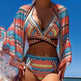 Women's Split Cross Strap Retro Ethnic Style Swimsuit - EX-STOCK Canada