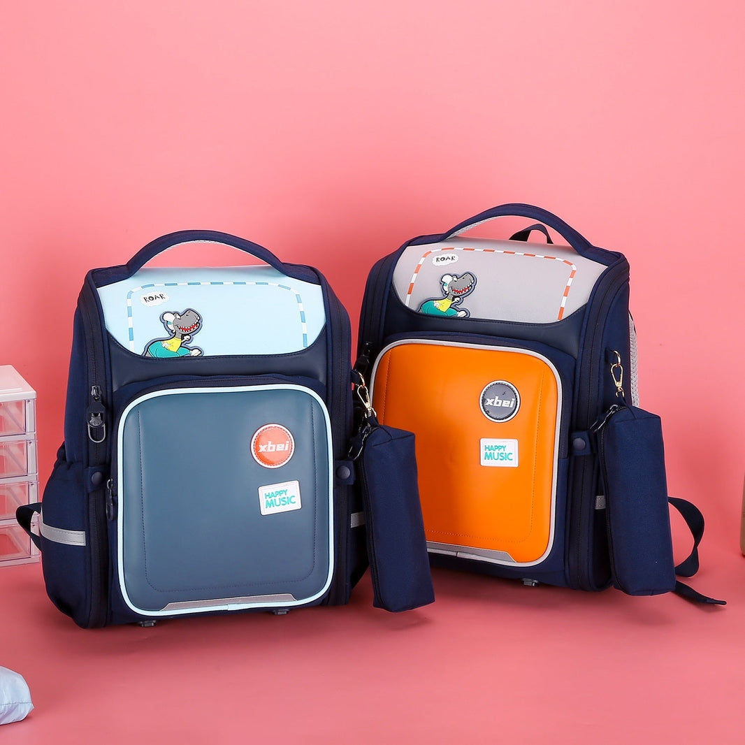 Schoolbag Boys And Girls Burden Reduction Spine Protection Water-proof Large Capacity EX-STOCK
