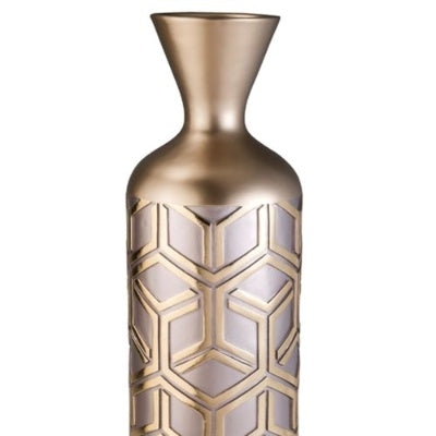 22 Tall Polyresin Decorative Vase, Weave Rose Gold Design EX-STOCK