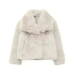 Winter Plush Open front Coat Thick lapel Outwear Faux Fur Coat women - EX-STOCK CANADA