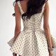 Women's white polka dot fitted mini dress