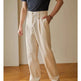 Retro Fashion Men High waist Pleated Loose Straight Leg Trouser - EX-STOCK CANADA