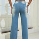 Fashion High Waist Ripped Jeans pants With Pockets Comfortable Slim Fit Denim Trousers Straight Wide-leg jeans Pants - EX-STOCK Canada