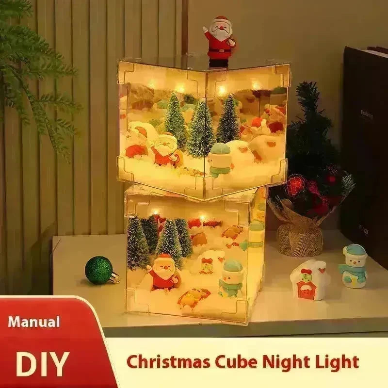 Christmas Cube Night Light Lamp Desktop Decoration Christmas gifts - EX-STOCK CANADA