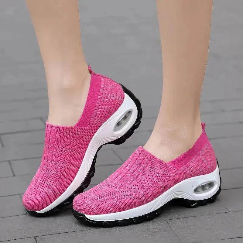 Mesh Sports Shoes Breathable Slip On Air Cushion Sneakers Casual Thick Bottom Heightened Shoes for Women - EX-STOCK Canada