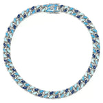 Blue Stitching Hardened Cuban Link Chain Necklace - EX-STOCK CANADA
