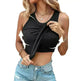 Cotton Round Neck Vest Top Summer Casual Solid Color Bottom Sleeveless Tank Top  For Women - EX-STOCK CANADA