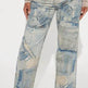 Denim On Denim Printed Flare Jeans - Light Wash EX-STOCK Canada 
