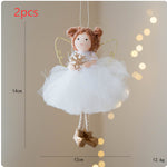 Christmas White Tulle Skirt Golden Wings Angel Girl Pendant EX-STOCK Canada 