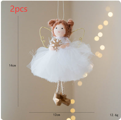 Christmas White Tulle Skirt Golden Wings Angel Girl Pendant EX-STOCK Canada 