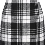 Women's High Waist Plaid Tight Pencil Wool Mini Skirt - EX-STOCK Canada