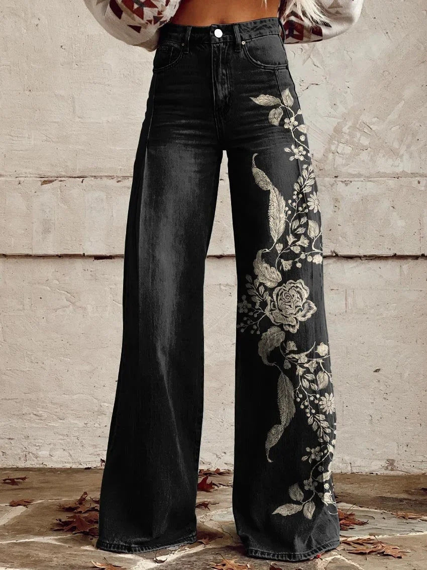 European And American Plus Size Women's Denim Casual Pants 