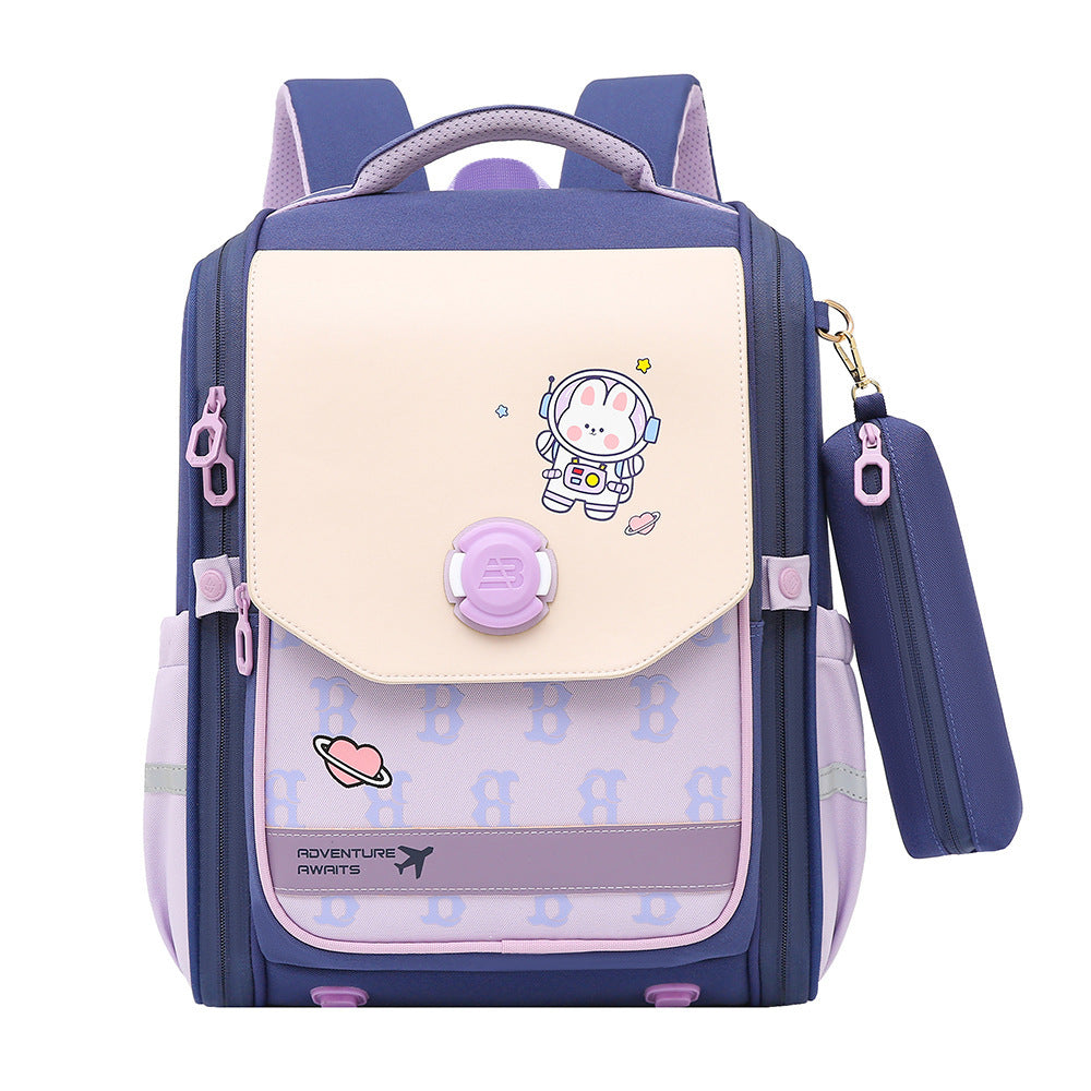 One Piece Dropshipping Primary School Student Schoolbag Boys And Girls Burden Reduction Spine Protection EX-STOCK