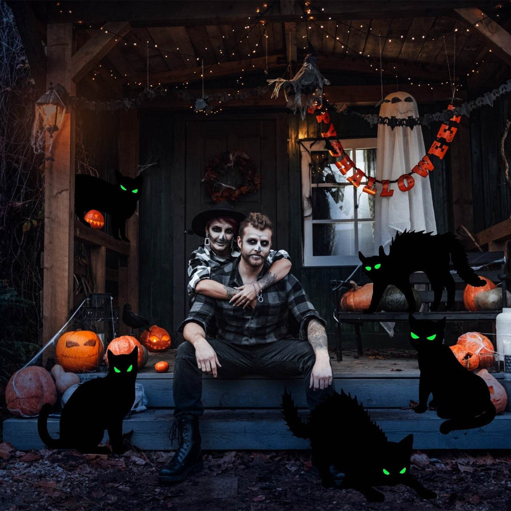 6Pcs Skull Or 6Pcs Tomb Or 5Pcs Black Cat Halloween Yard Sign Decorations Glow In The Dark For Haunted House Garden Yard And Scary Theme Party - EX-STOCK Canada