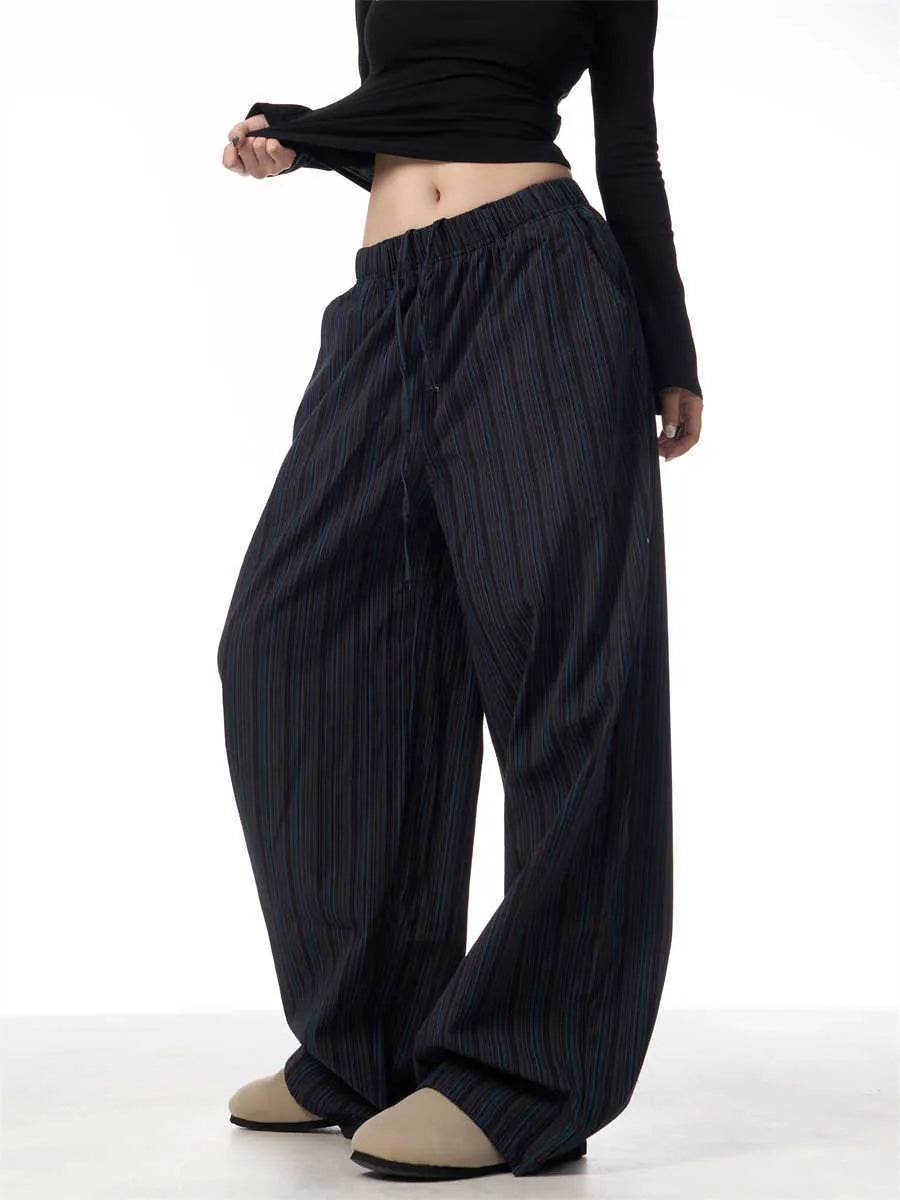 American Vintage Stripe Machete Wide-leg Casual Baggy Trouser Pants Women - EX-STOCK Canada