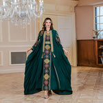 Middle East Muslim Embroidered Robe Abaya Light Luxury Evening Gown Two-piece Set Dress - EX-STOCK Canada